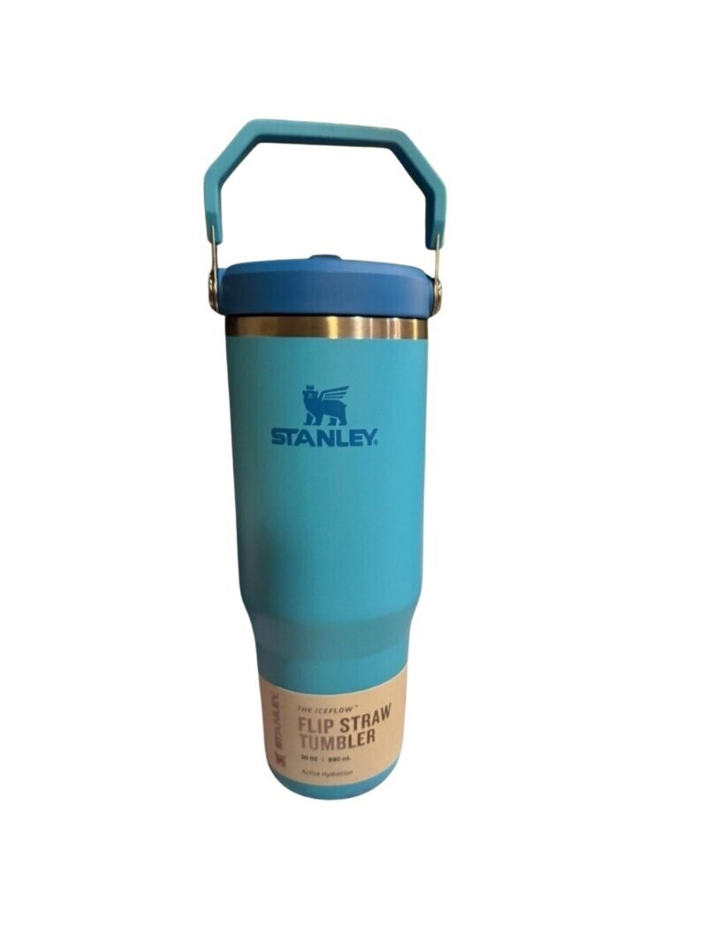 Stanley IceFlow Flip Straw Tumbler Water Bottle 30 oz Blue New